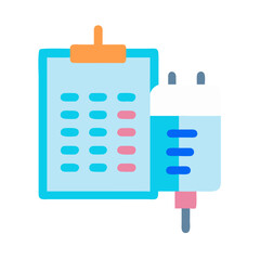 Medical report and intravenous drip illustration on black background