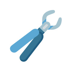 Blue flat vector pliers on a black background image