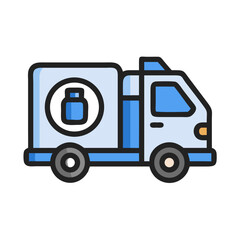 Delivery truck carrying medicine bottles, vector illustration style