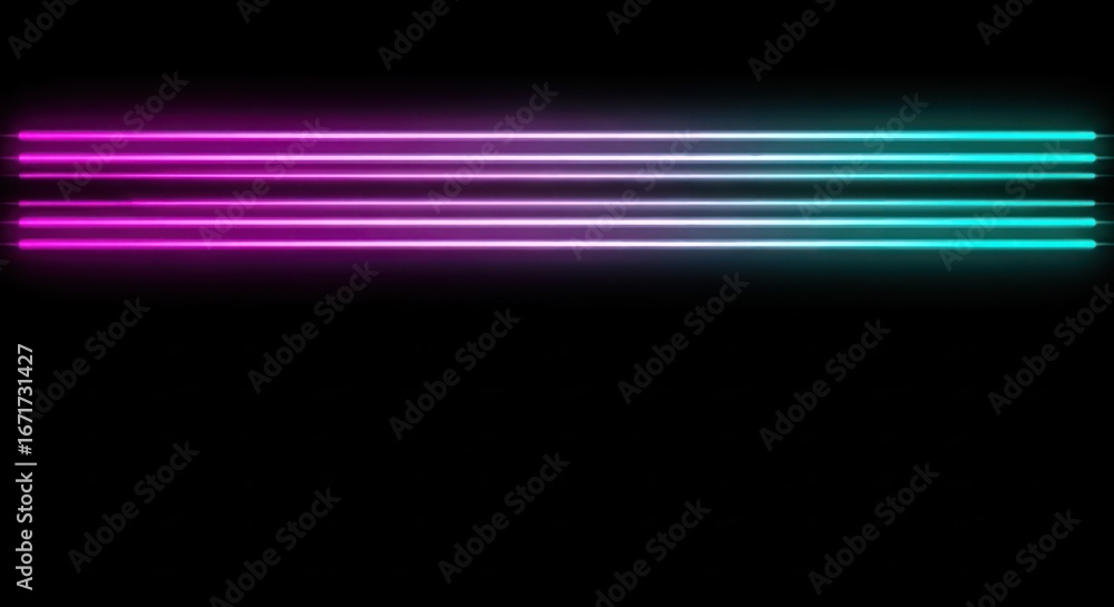 Aufkleber vibrant neon horizontal lines with dynamic purple to cyan color transition effect