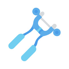 Light Blue Chest Expander in Flat Graphic Style Isolated