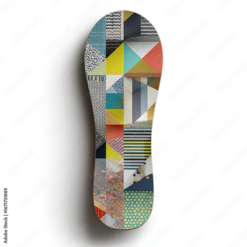Poster abstract geometric pattern design on wooden surface unique style colorful textile background