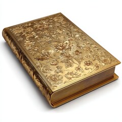 Ornate Gold Book with Floral Embossing Luxurious Decorative Antique Style
