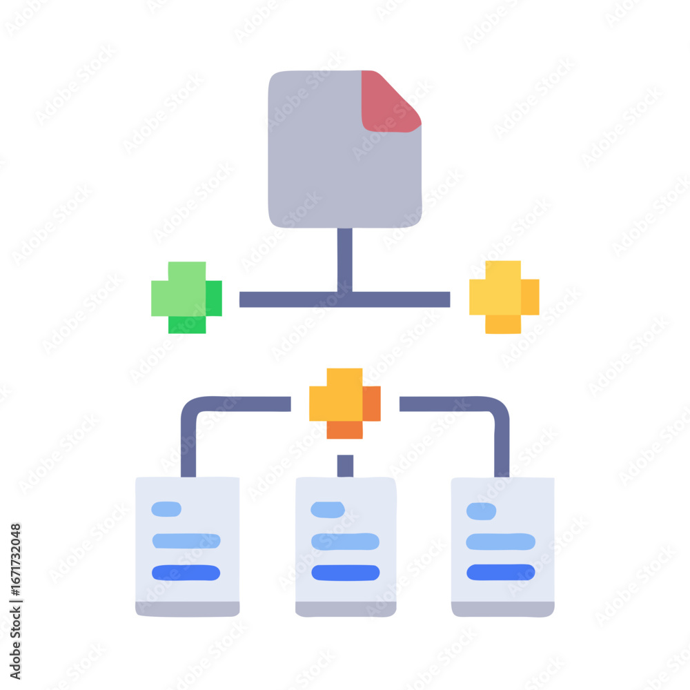 Poster flat design diagram illustration for website flowchart concept layout