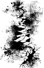 Obraz premium Grunge black and white illustration of cracked abstract design for artistic projects