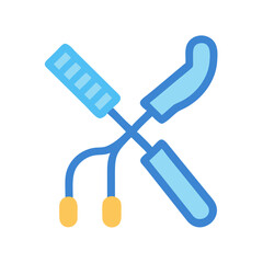 Illustration of crossed dental instruments on a black background