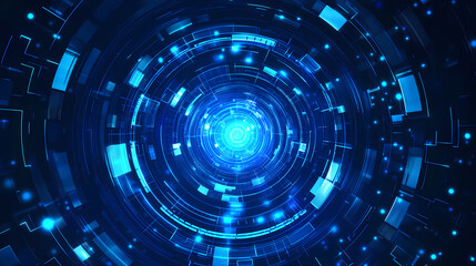 Obraz premium Abstract Futuristic Digital Tunnel