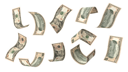 United States_10_Dollars_ Asset_Money_Single_Bank_Currency_Note