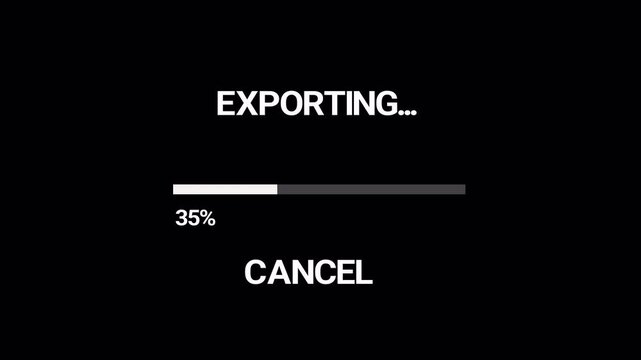 exporting bar animation with percentage from 0 to 100 on black background