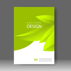 Fototapeta premium Book cover leaf green abstract modern design. Annual report. Brochure template, catalog. Simple Flyer promotion. magazine. Vector illustration