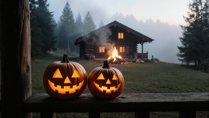 A breathtaking stock photo of holiday nature. The faint fog and evergreens in the background create a serene atmosphere.