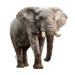 Obraz premium African Elephant with Detailed Skin Texture, Transparent Background PNG