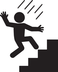 Fototapeta premium Person Falling Down Stairs Accident Hazard Safety Icon