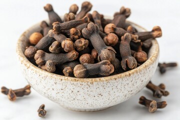 Fototapeta premium Dried cloves in a small bowl