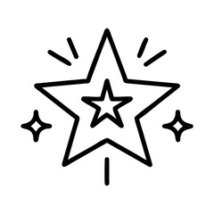 Obraz premium Line Icon of Star Five Pointed Outline Vector