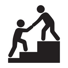 Helping Hand Teamwork Support Assistance Silhouette Icon