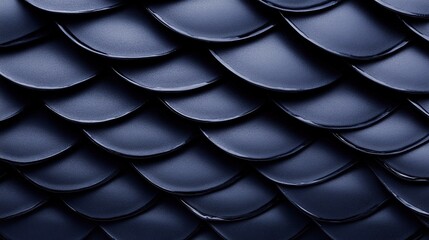 Obraz premium Detailed view of a seamless dark blue scale pattern with a textured surface and glossy highlights