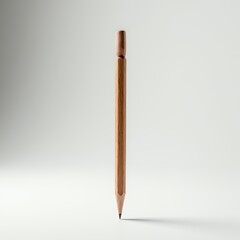 Naklejka premium A wooden pencil resting on a clean white surface