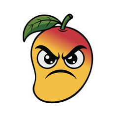 Angry mango art vector illustration