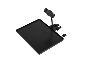 Black mobile tray with a phone holder
