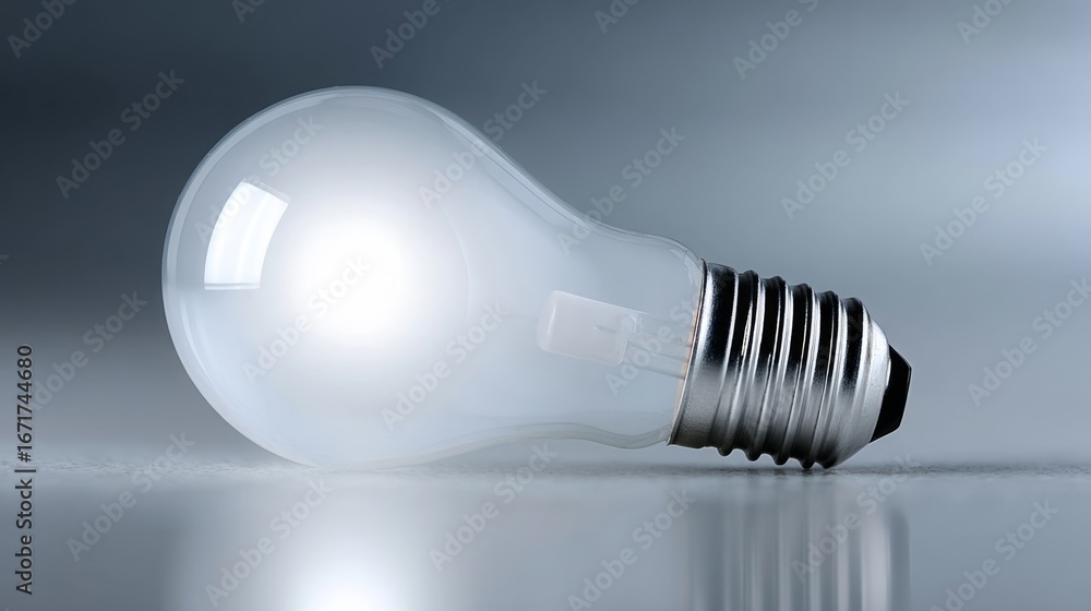Poster a close-up view of a light bulb showcasing its elegant design and modern craftsmanship. this image h