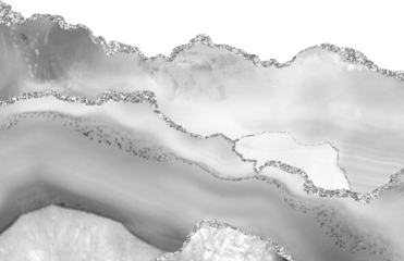 White and silver agate border frame