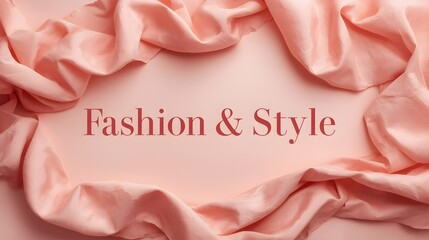 A visually appealing poster with the text "Fashion and Style" in a beautiful and intricate typography, on a background consisting of cardboard clothes in pastel tones,