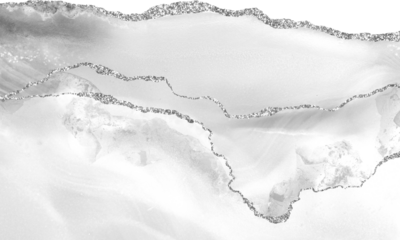 White and silver agate marble texture border frame