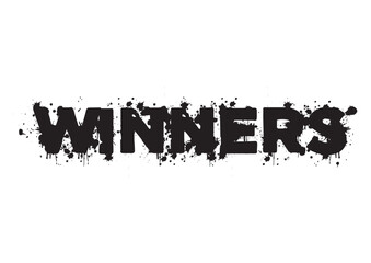 Bold Grunge Typography "WINNERS" Text Graphic