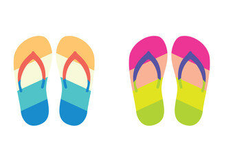  Beach flip flops or slippers Vector design
