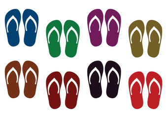  Beach flip flops or slippers Vector design