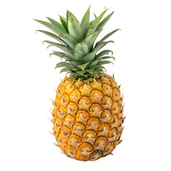 Fototapeta premium Tropical Pineapple: A vibrant, photorealistic image of a fresh pineapple showcases its spiky leaves and textured skin, symbolizing the essence of tropical freshness.