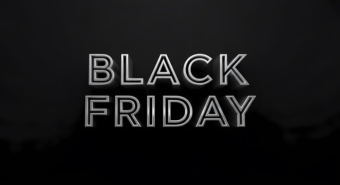 Black Friday text overlay on a dark background, representing a sale event.