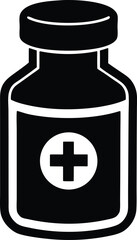 Prescription drug bottle vector icon.