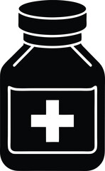 Fototapeta premium Doctor prescription bottle vector icon.