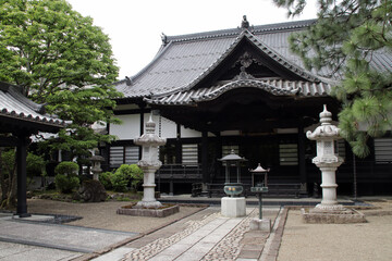 Fototapeta premium hall in a buddhist temple (rinnoji) in sendai in japan 