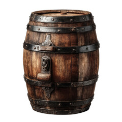 Obraz premium Aged wooden barrel, dark tones, antique