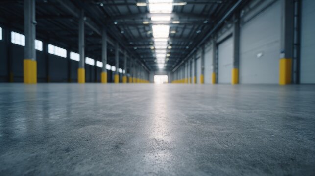 Silent warehouse expanse, echoing industrial symphony, concrete reverie, perfect for Labor Day reflections or Steamfest nostalgia