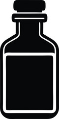 Old medicine bottle vector icon.
