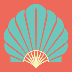 Geometric Art Deco scallop shell motif, clean seamless repeating pattern in metallic colors.