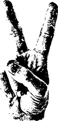 Obraz premium Grunge black and white peace sign design for urban art and posters