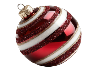 Red and white striped Christmas ornament