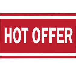 vector illustration modern red banner set with text hot offer on white background
