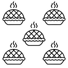 Hot Pie Line Art Icon Set Minimalist Vector Collection