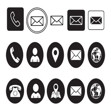 Business icon set for company ,Name, phone, mobile, place, location, mail, website and message icon set, black and white icon vector business card all icon set