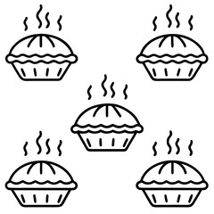 Hot Pie Line Art Icon Set Minimalist Vector Collection