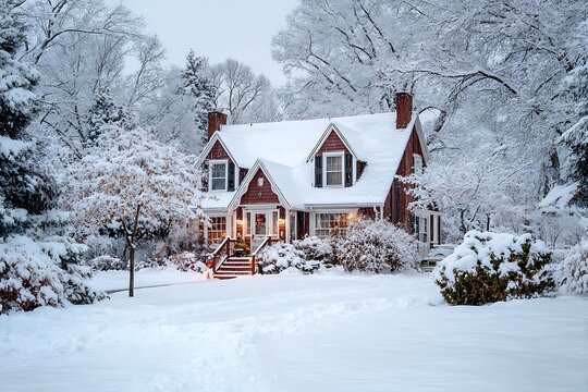 Warm ice blanketed home chilly yuletide atmosphere
