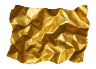 Torn piece of metallic gold wrapping paper