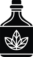 Ayurveda medicine bottle vector icon.