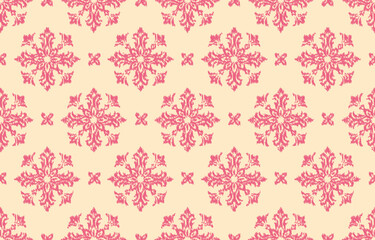 Ikat Damask pattern Colorful background. Luxurious classic ornament in baroque style. Golden ornament design for wallpaper, textiles and luxury